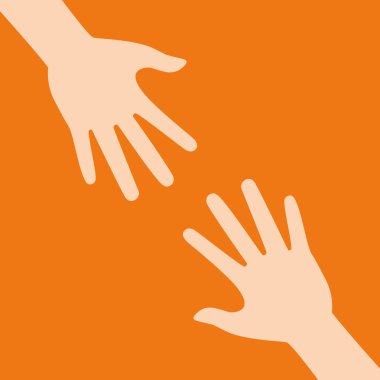 Tasarım yardımcı. insan el simgesi. Düz illüstrasyon, vektör