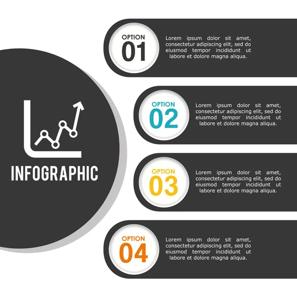 Infografisches Design. Datensymbol. farbenfrohe Illustration, Vektor — Stockvektor