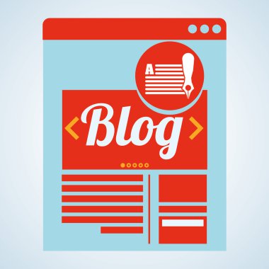 Bloglama tasarım. sosyal medya simge. İzole illüstrasyon, vektör