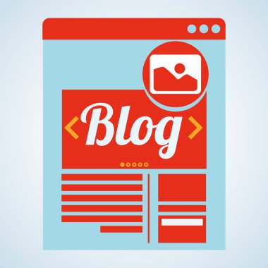 Bloglama tasarım. sosyal medya simge. İzole illüstrasyon, vektör