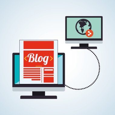 Bloglama tasarım. sosyal medya simge. İzole illüstrasyon, vektör