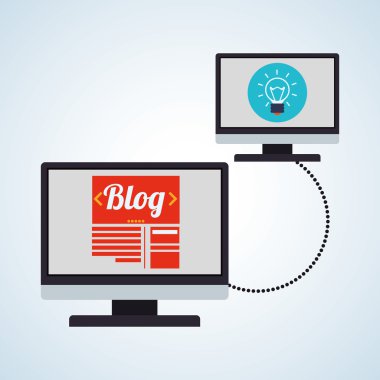 Bloglama tasarım. sosyal medya simge. İzole illüstrasyon, vektör