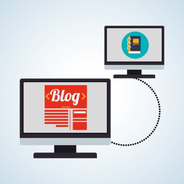 Bloglama tasarım. sosyal medya simge. İzole illüstrasyon, vektör