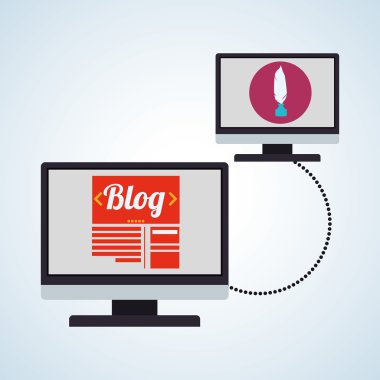 Bloglama tasarım. sosyal medya simge. İzole illüstrasyon, vektör