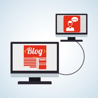 Bloglama tasarım. sosyal medya simge. İzole illüstrasyon, vektör