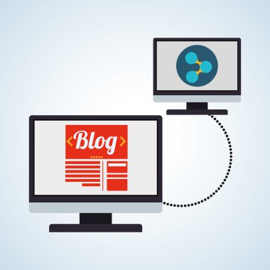 Bloglama tasarım. sosyal medya simge. İzole illüstrasyon, vektör