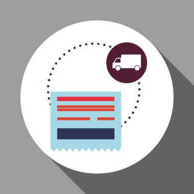 Teslim tasarım. Alışveriş simgesi. Beyaz arka plan, vektör