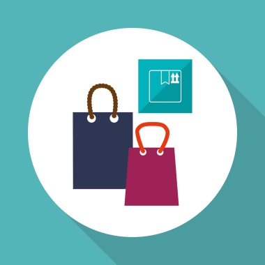 Teslim tasarım. Alışveriş simgesi. Beyaz arka plan, vektör