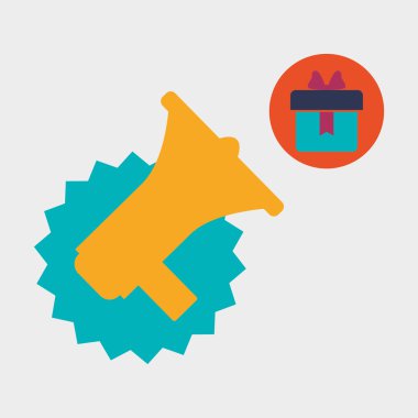 Tasarım alışveriş. Satış ve perakende simgesi. İzole illüstrasyon, vektör