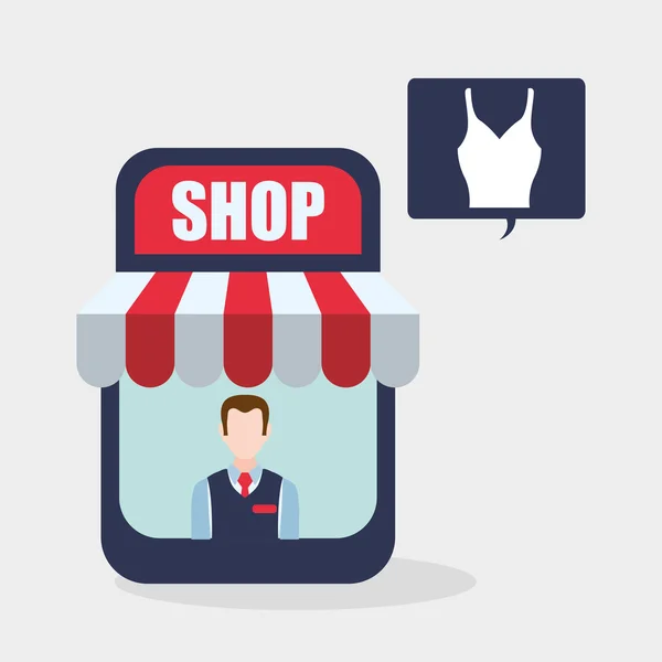 Diseño de compras. Icono de ventas y retail. Ilustración aislada, vector — Vector de stock