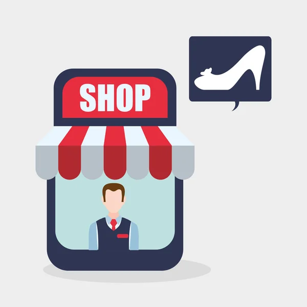 Diseño de compras. Icono de ventas y retail. Ilustración aislada, vector — Vector de stock