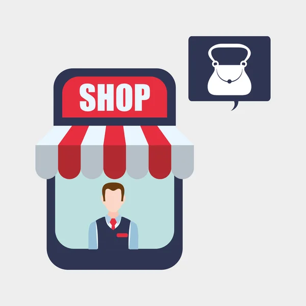 Winkelen ontwerp. Verkoop en Retail pictogram. Geïsoleerde illustratie, vector — Stockvector