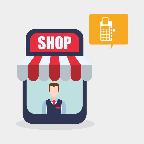 Winkelen ontwerp. Verkoop en Retail pictogram. Geïsoleerde illustratie, vector — Stockvector