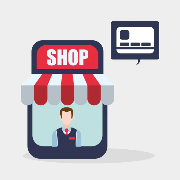 Winkelen ontwerp. Verkoop en Retail pictogram. Geïsoleerde illustratie, vector — Stockvector