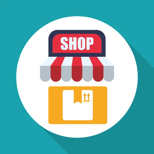 Diseño de compras. Icono de ventas y retail. Ilustración aislada, vector — Vector de stock