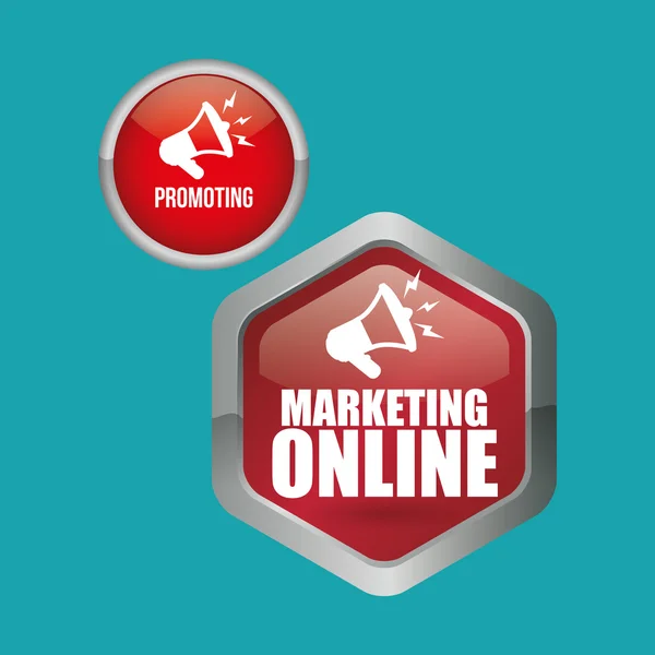Marketing online design. icona dell'e-commerce. Illustrazione isolata, vettore — Vettoriale Stock