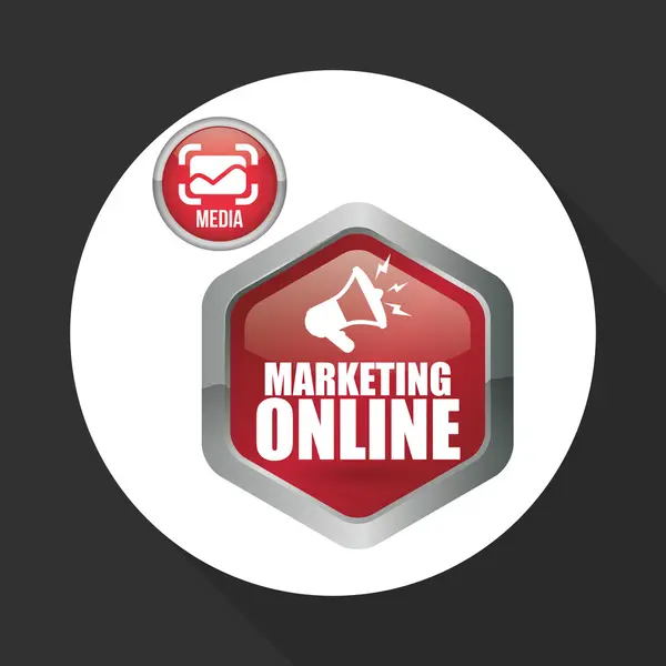 Marketing design en ligne. icône de commerce électronique. Illustration isolée, vecteur — Image vectorielle