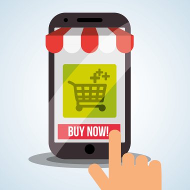 Pazarlama online tasarım. e-ticaret simgesi. İzole illüstrasyon, vektör