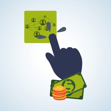 Pazarlama online tasarım. e-ticaret simgesi. İzole illüstrasyon, vektör