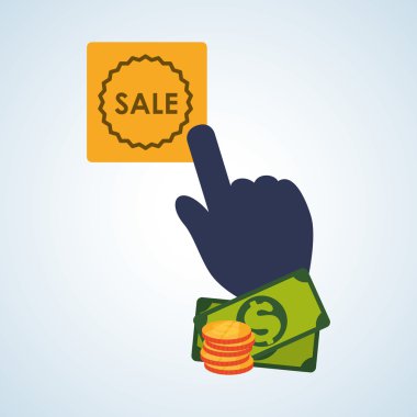 Pazarlama online tasarım. e-ticaret simgesi. İzole illüstrasyon, vektör