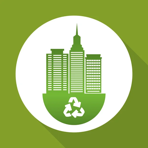 Eco design. Green icon. Isolated illustration , vector — Stock Vector