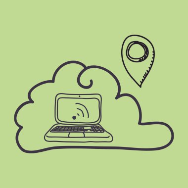 Teknoloji tasarım. Kroki simgesi. İzole illüstrasyon, vektör