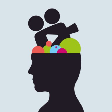 İnsanlar tasarım. Ortam simgesi. İzole illüstrasyon, vektör