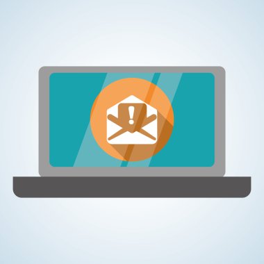 E-posta tasarım. zarf simgesi. İzole illüstrasyon, vektör