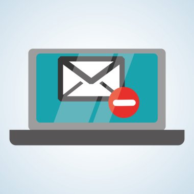 E-posta tasarım. zarf simgesi. İzole illüstrasyon, vektör