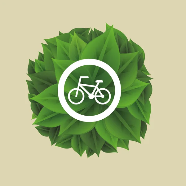 Diseño ecológico. Icono verde. Ilustración aislada, vector — Vector de stock