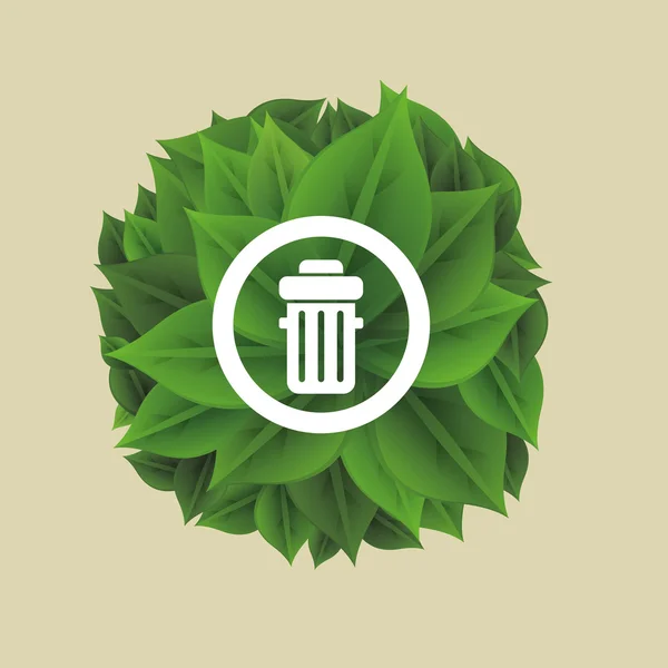 Eco design. Green icon. Isolated illustration , vector — Stock Vector