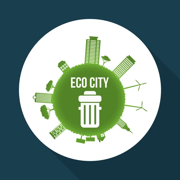 Eco design. Zelená ikona. Izolované ilustrace, vektor — Stockový vektor