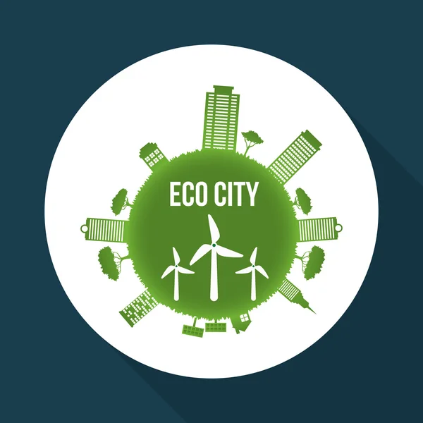 Eco-ontwerp. Groen pictogram. Geïsoleerde illustratie, vector — Stockvector