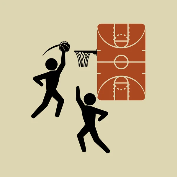 Diseño de baloncesto. icono del deporte. Fondo blanco, vector — Vector de stock