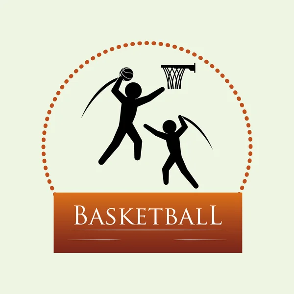 Diseño de baloncesto. icono del deporte. Fondo blanco, vector — Vector de stock