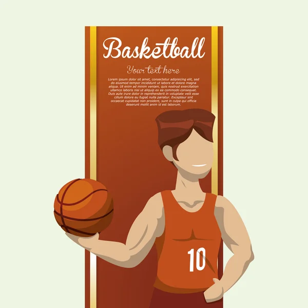 Basketballdesign. Sportikone. weißer Hintergrund, Vektor — Stockvektor
