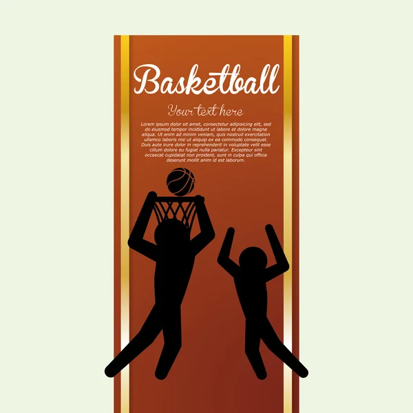 Diseño de baloncesto. icono del deporte. Fondo blanco, vector — Vector de stock