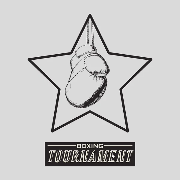 Diseño de boxeo. Icono del torneo. Fondo blanco, vector — Archivo Imágenes Vectoriales
