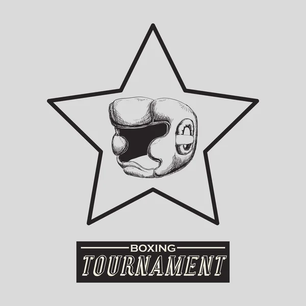 Diseño de boxeo. Icono del torneo. Fondo blanco, vector — Archivo Imágenes Vectoriales