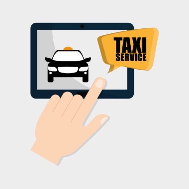 Taksi tasarım. Ulaşım simgesi. İzole illüstrasyon