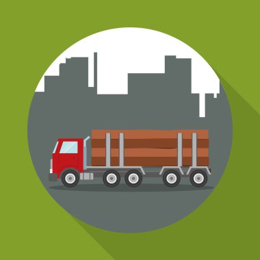 Kamyon tasarım. Ulaşım simgesi. İzole illüstrasyon