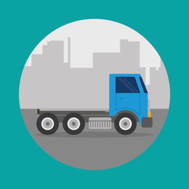 Kamyon tasarım. Ulaşım simgesi. İzole illüstrasyon