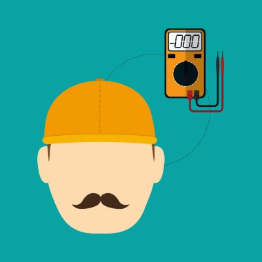 İnşaat tasarım altında. simgesi sağlar. işçi illüstrasyon