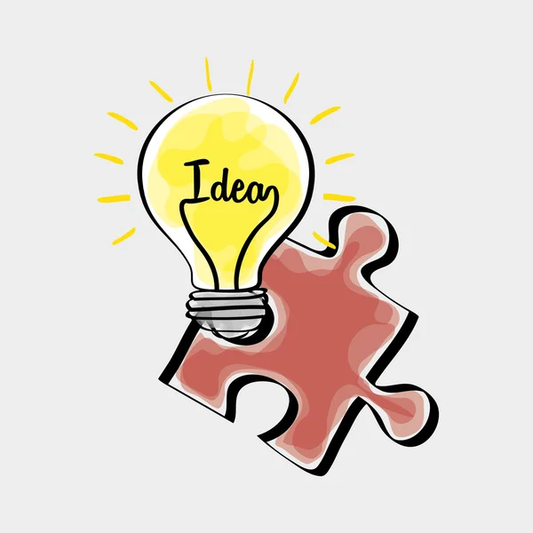 Conception d'idées. icône de croquis. Fond blanc, vecteur — Image vectorielle