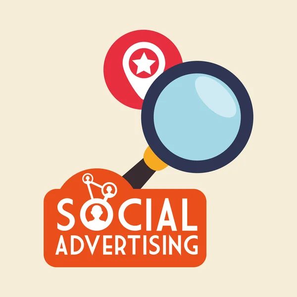 Sociální reklama design. Ikona média. Bílé pozadí, vektor — Stockový vektor