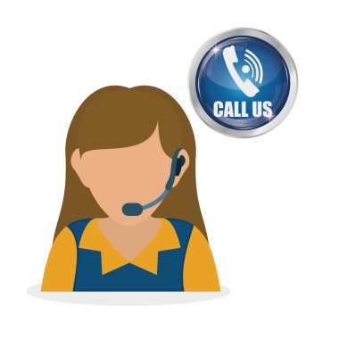 Merkezi tasarım ara. Müşteri Servisi simgesini. İzole illüstrasyon, vektör