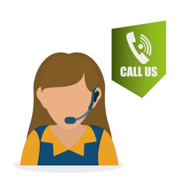 Merkezi tasarım ara. Müşteri Servisi simgesini. İzole illüstrasyon, vektör