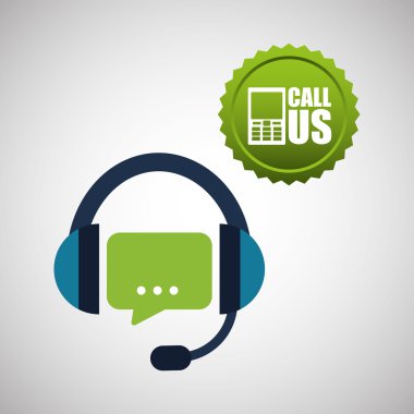 Merkezi tasarım ara. Müşteri Servisi simgesini. İzole illüstrasyon, vektör