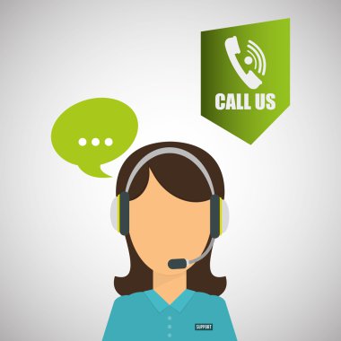 Merkezi tasarım ara. Müşteri Servisi simgesini. İzole illüstrasyon, vektör