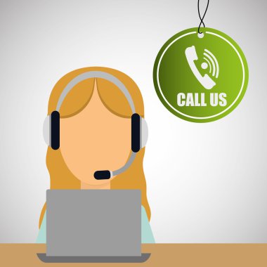 Merkezi tasarım ara. Müşteri Servisi simgesini. İzole illüstrasyon, vektör